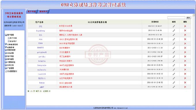 DVR刑事現場全景測量及三維動畫複原分析係統